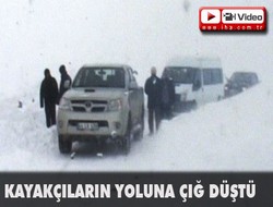 Çığ düştü kayakçılar mahsur kaldı