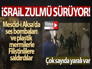 İsrail güçlerinden Mescid-i Aksa'da Filistinlilere saldırı!
