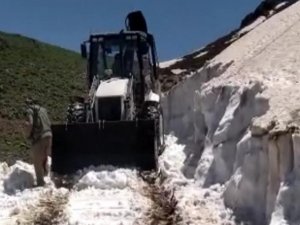 Uludere'de karla mücadele çalışması