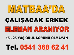 Matbaada çalışacak eleman aranıyor