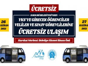 Hakkari belediyesinden (YKS)'ya ücretsiz ulaşım