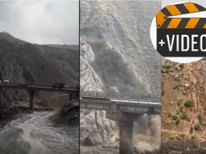 Hakkari-Van karayolunda toprak kayması