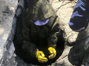Kanalizasyon ekibinin zor mesaisi