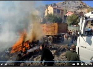 Hakkari'de korkutan yangın