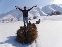 Kızakla tehlikeli yolculuk