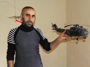 Hakkarili genç skorsky helikopter yaptı