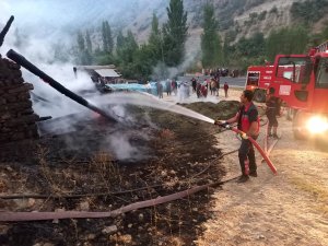 Hakkari’de 15 ton saman ve 250 bağ ot yandı