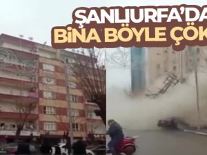Binanın çökme anı kamerada