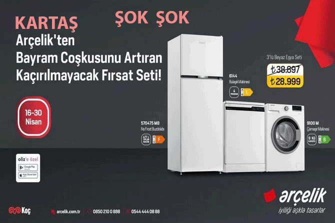  Karataş Arçelik'te şok indirim! Motiv 