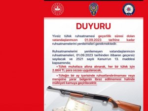 Tüfek ruhsatlarında 1 Eylül uyarısı