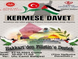 Filistin için düzenlenen kermese davet