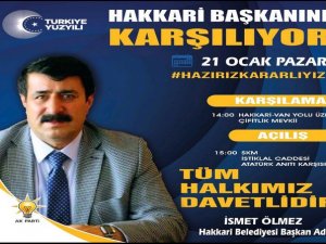 Hakkari başkanını karşılıyor