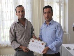 Orman köylülerine teşekkür belgesi