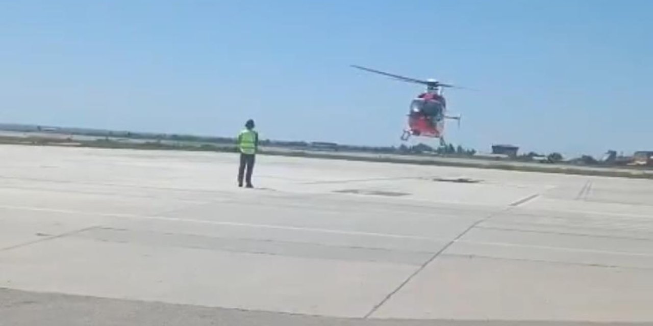 Yenidoğan bebek için helikopter havalandı