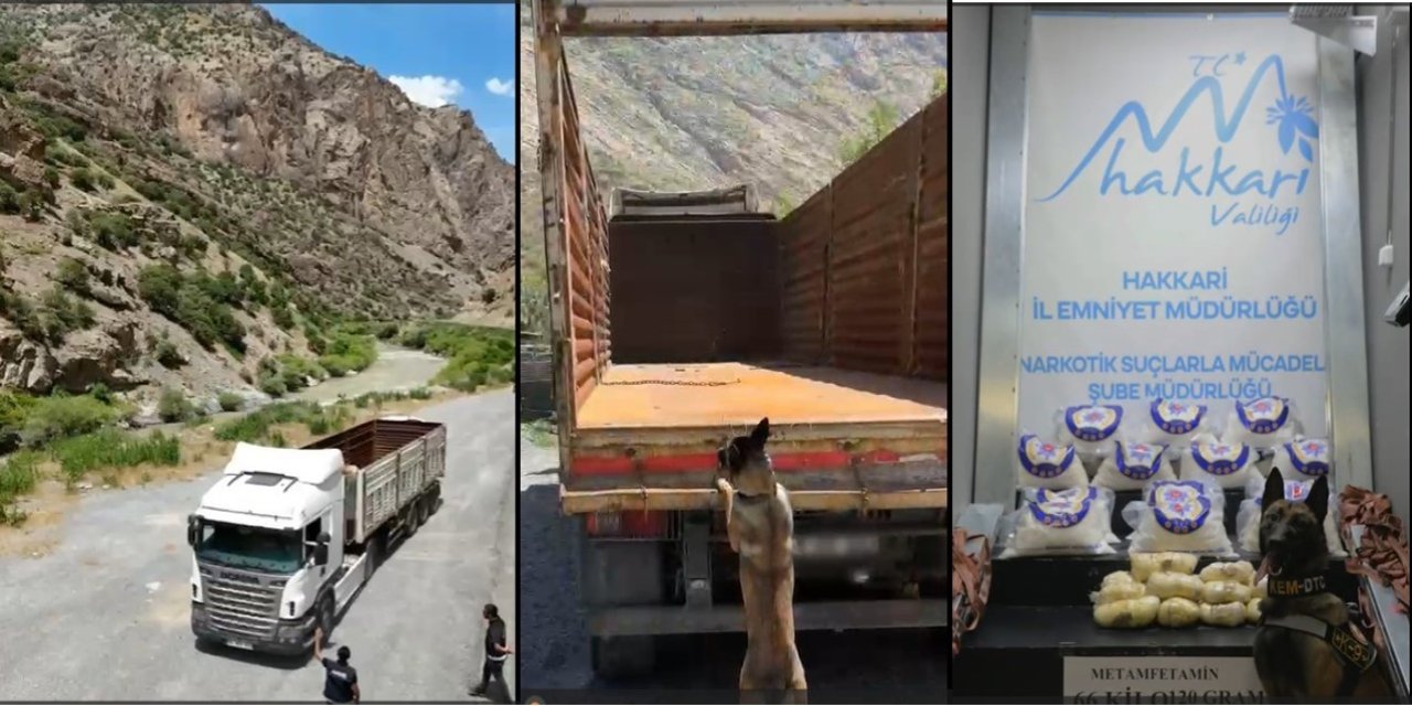 Hakkari’de Tırda 66 kilo Metamfetamin ele geçirildi