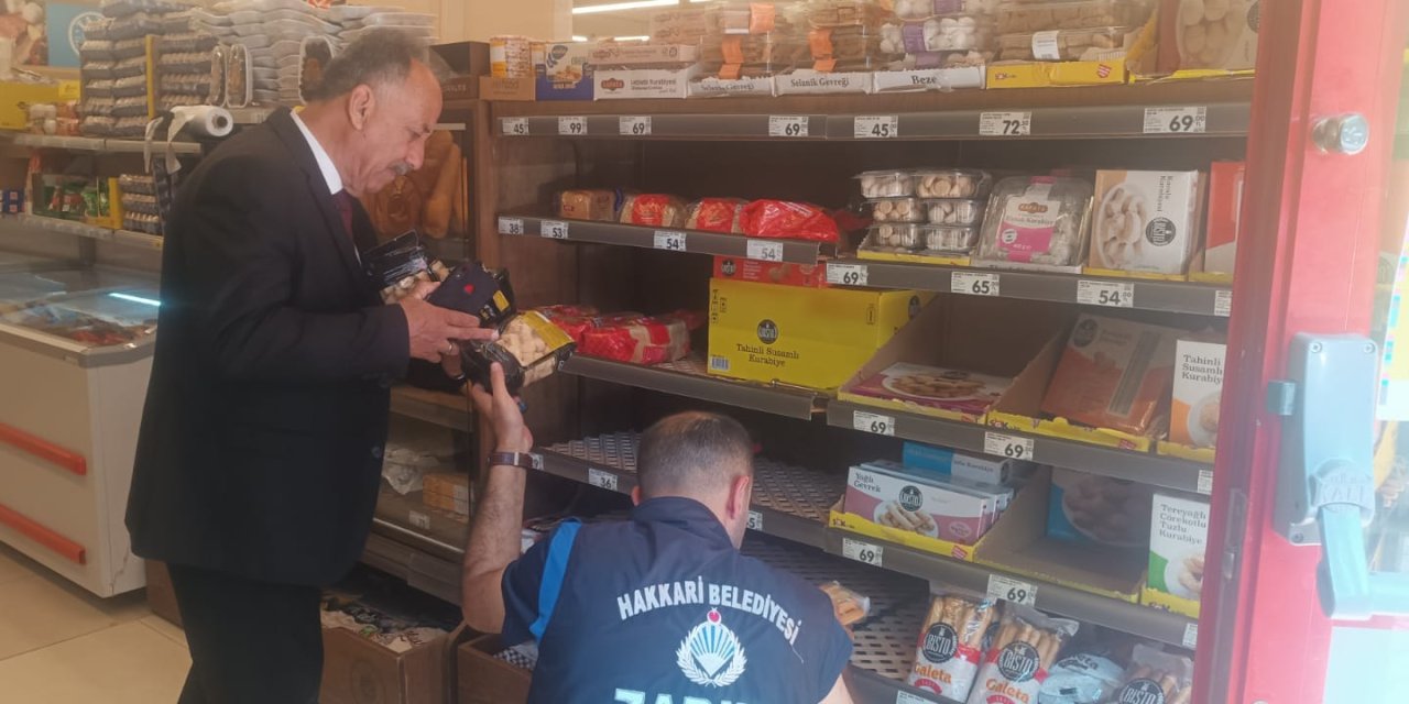 Hakkari’de zincir marketlere zabıta denetimi