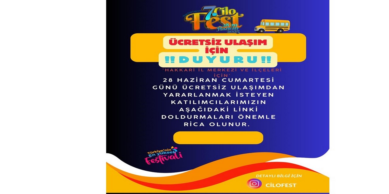 7. CiloFest Ücretsiz Ulaşım Kayıt Formu