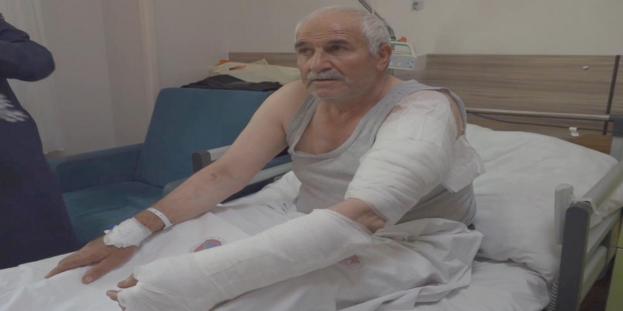 Ot biçen vatandaşa kurt saldırdı