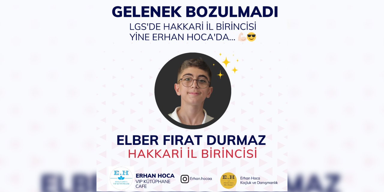 Gelenek bozulmadı! Hakkari İl birincisi yine VİP Kütüphane’den