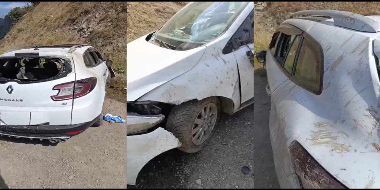 Hakkari'de kaya parçaları kazaya neden oldu