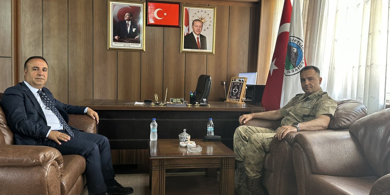Başkan Çiçek, İlçe Jandarma Komutanı Kuşça’yı ağırladı