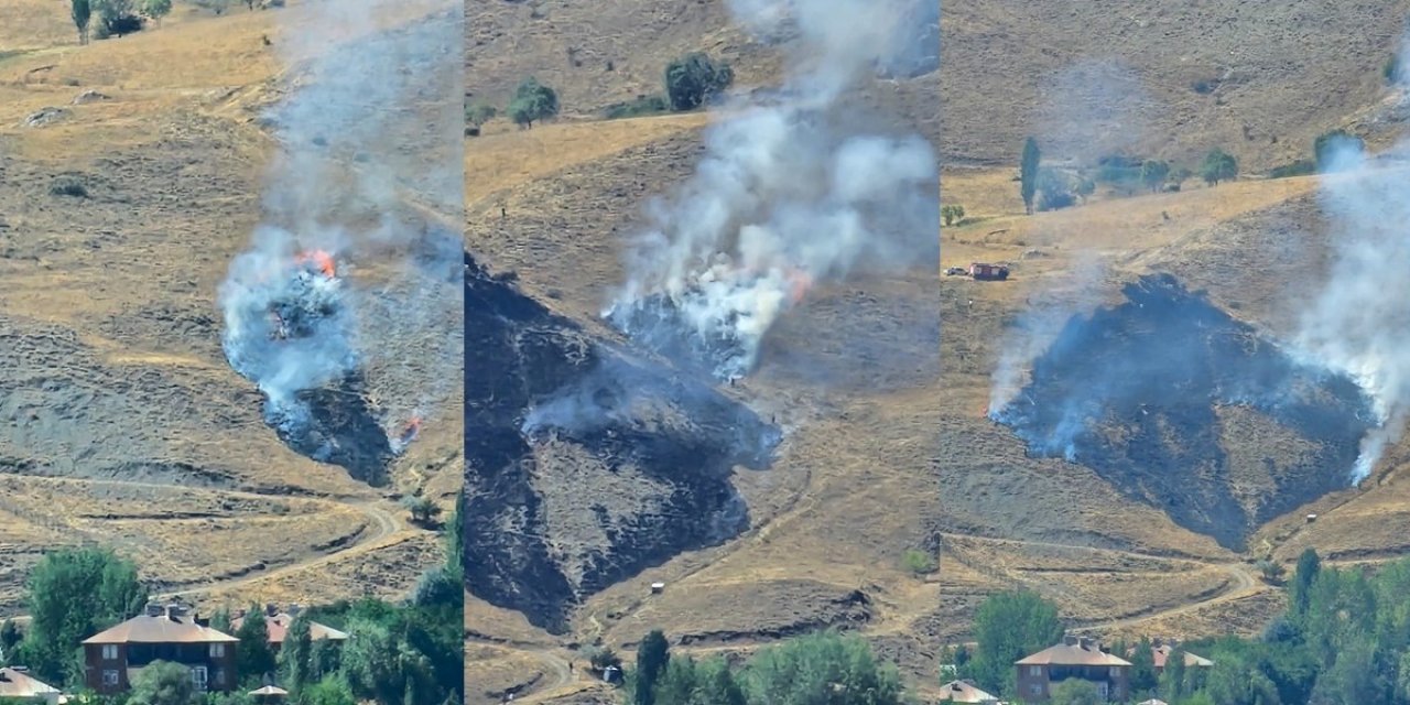 Bağlardaki yangına itfaiye müdahale etti