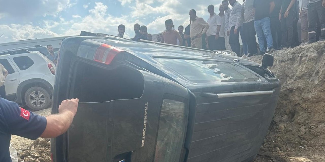 Araç inşaat alanından aşağı yuvarlandı