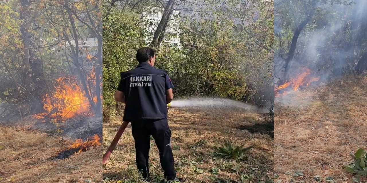 Hakkari’de bahçe yangını korkuttu