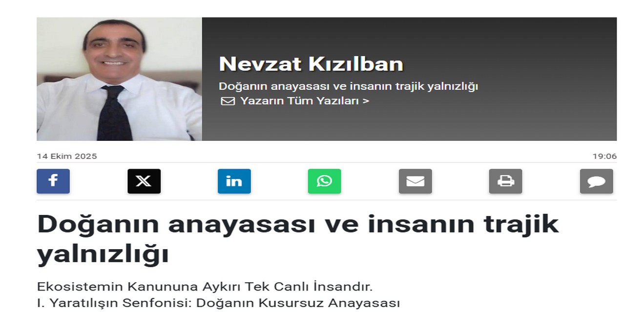Doğanın anayasası ve insanın trajik yalnızlığı
