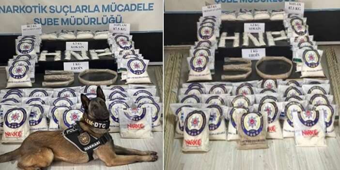 Yüksekova' da bir araçta 87.500 gram uyuşturucu madde ele geçirildi