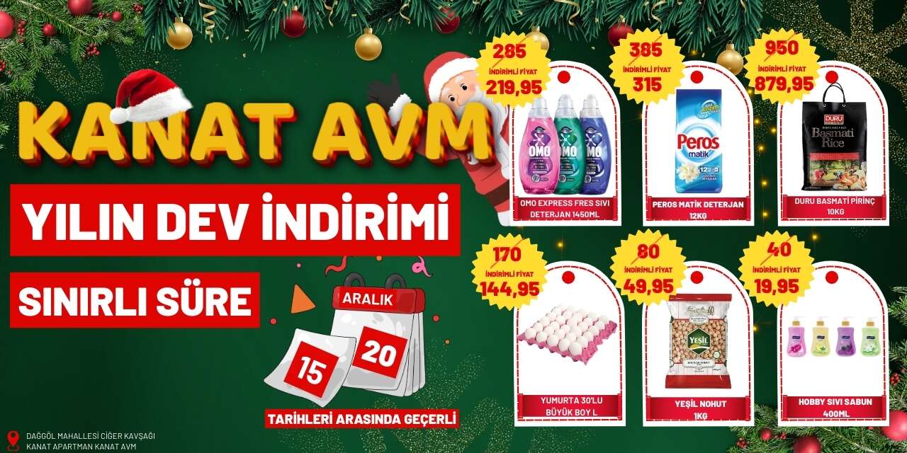 Kanat Avm'den Aralık Ayı İndirimi