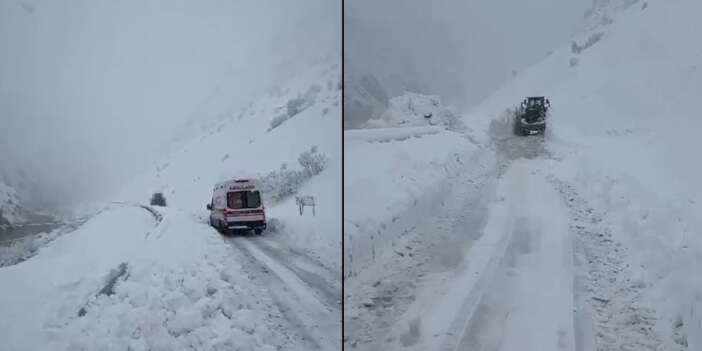 Karayolları, sağlık ekibi 7 aylık bebek için çığları aştı