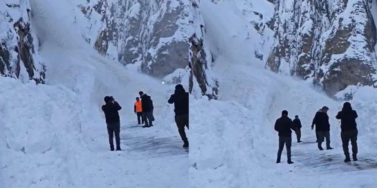 Çukurca yoluna inen çığ görüntülendi