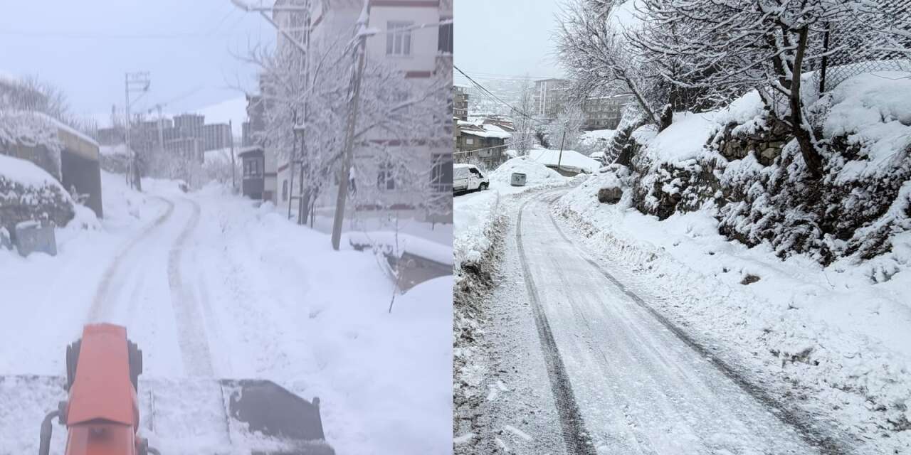 Hakkari’de karla mücadele gece boyu sürdü