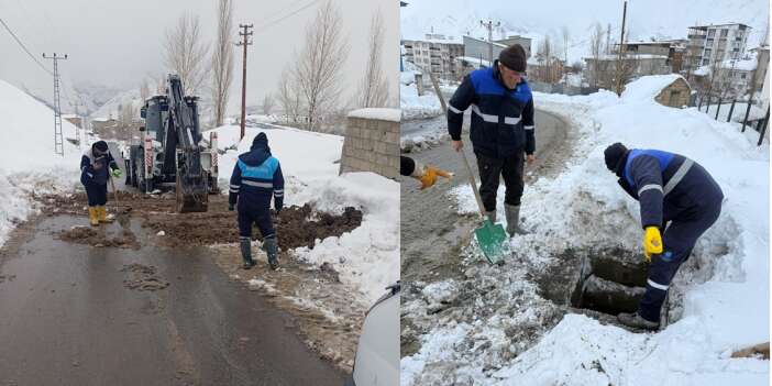 Hakkari Belediyesi zorlu kışa meydan okuyor