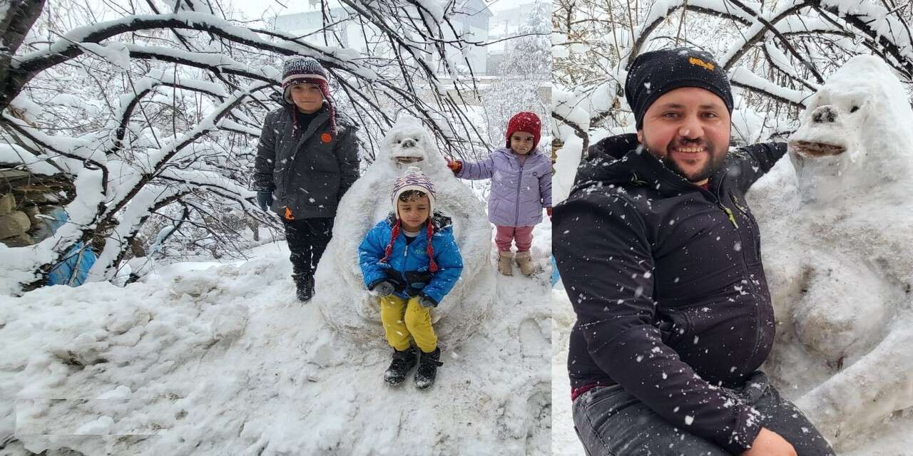 Hakkarili gencin karda yaptığı goril İlgi odağı oldu
