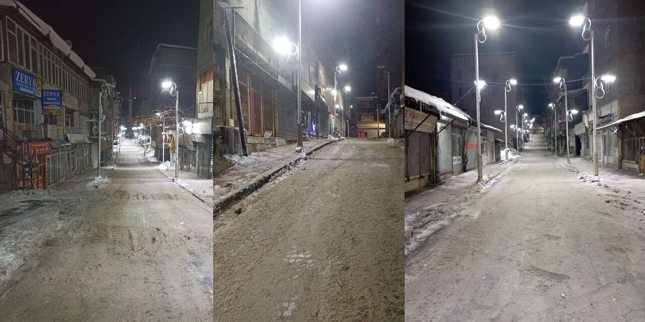 Araçsız cadde ve sokaklar kardan arındırıldı