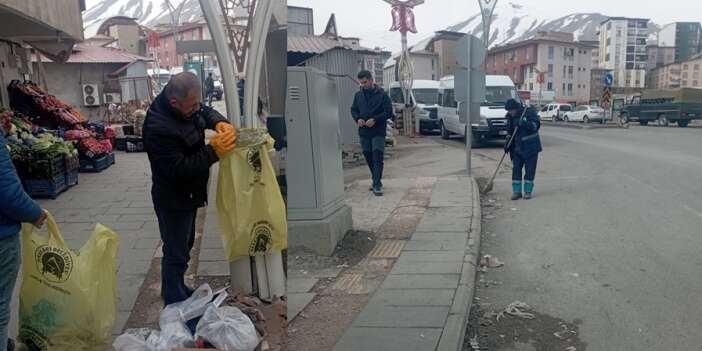 Hakkari’de kar sonrası temizlik