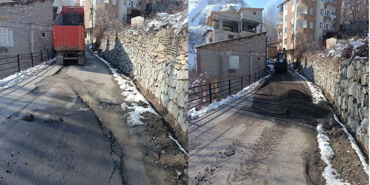Hakkari’de yağışlar sonrası yollar onarılıyor
