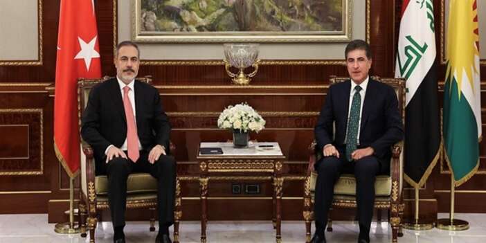 Kürdistan Bölgesi Başkanı Neçirvan Barzani ile Hakan Fidan görüştü