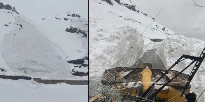 Hakkari’de çığ anları kamerada