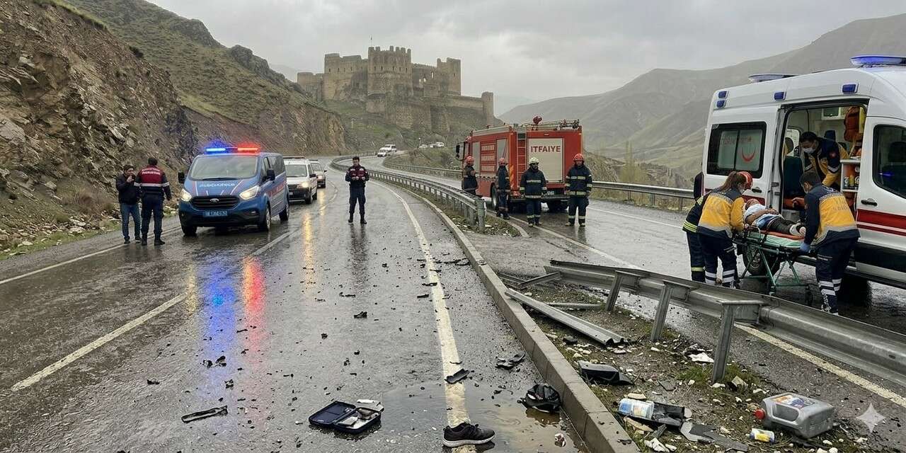 Van Karayolunda Trafik Kazası: 2 Yaralı