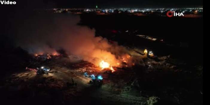 Tarım arazisinde korkutan yangın