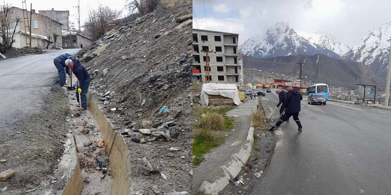 Hakkari’de tıkanan yağmur kanalları temizlendi
