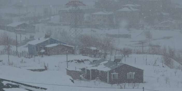 Van Merkezi' de kara beyaza büründü