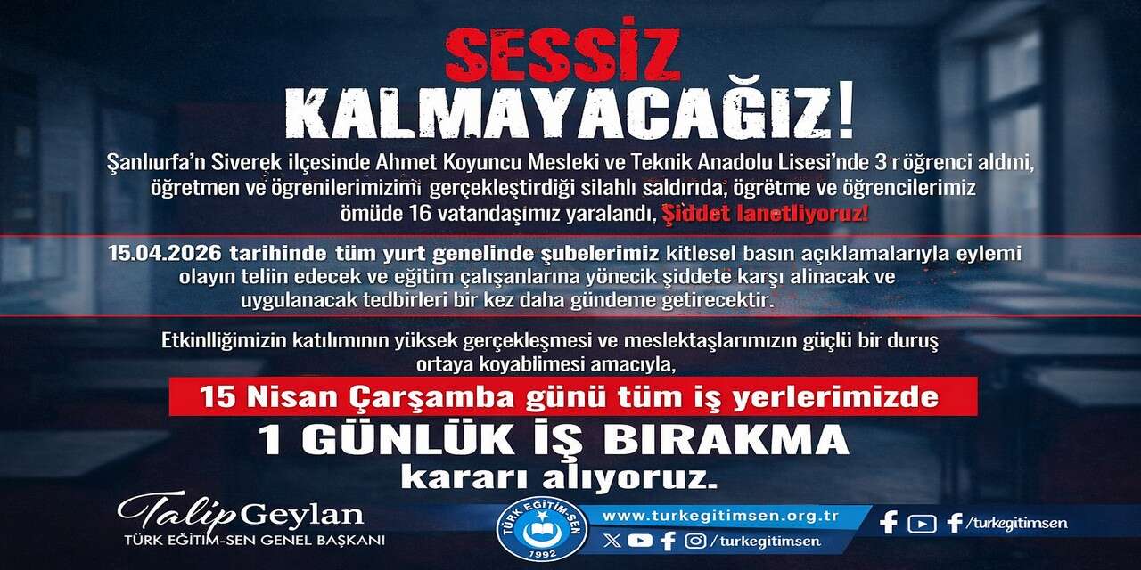 Türk -Eğitim-Sen Hakkari Şubesi iş bırakıyor