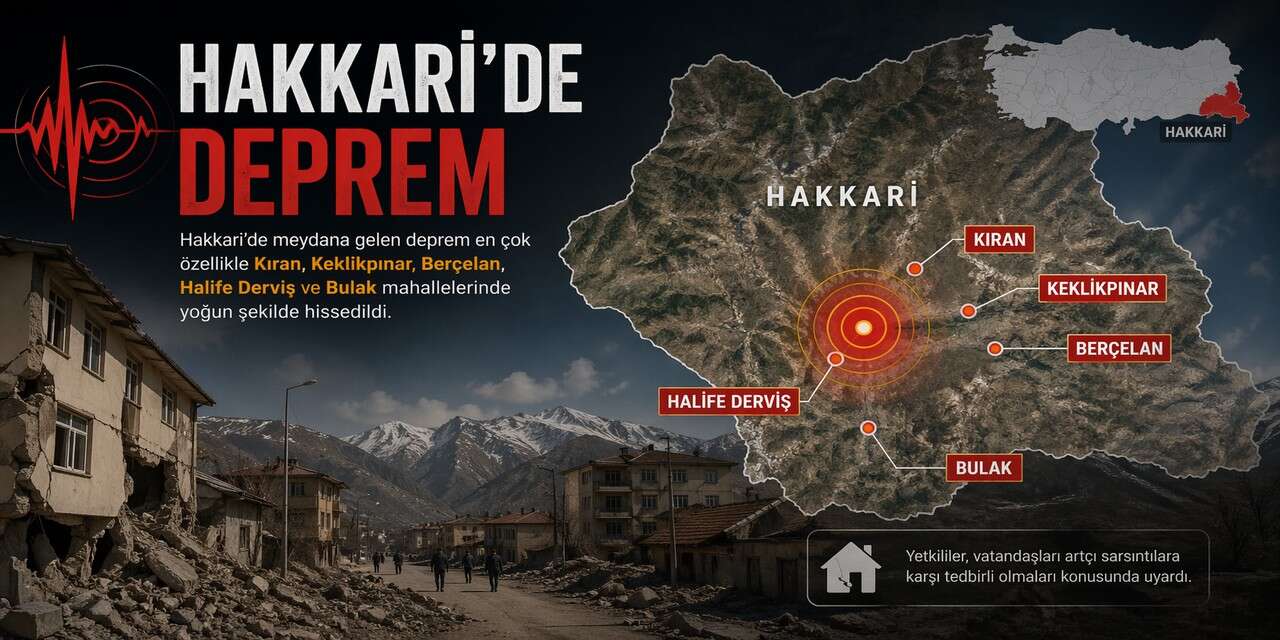 Hakkari’de 2.8 Büyüklüğünde deprem!