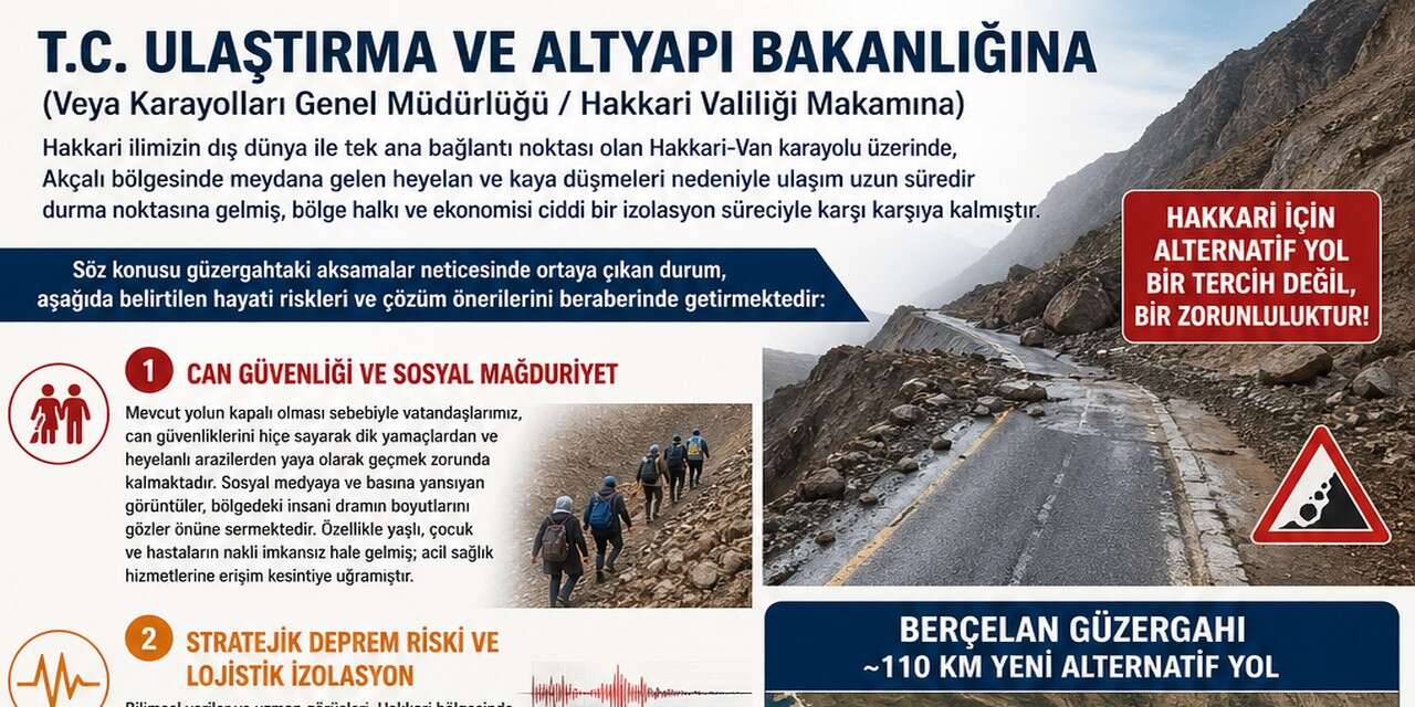 Ulaştırma Bakanlığına Berçelan yolu çağrısı