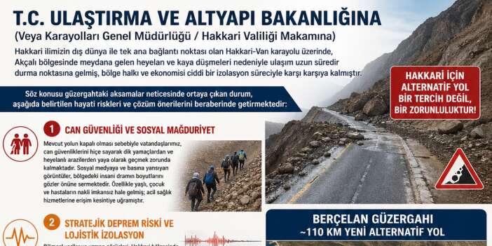 Ulaştırma Bakanlığına Berçelan yolu çağrısı
