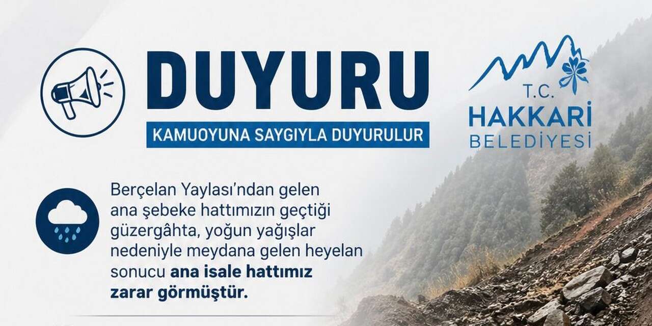 Heyelan suların bulanık akması ve kesinti açıklaması